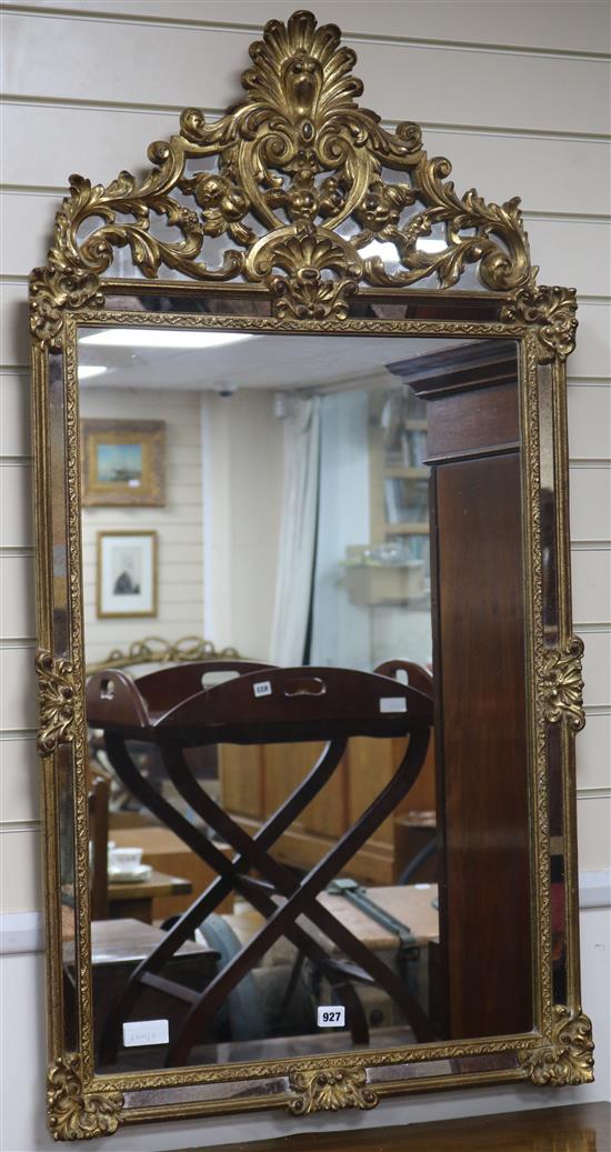 An Italian style gilt hall mirror W.68cm.